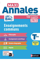 Tout en un annales bac 2022 - cc terminale - corrige