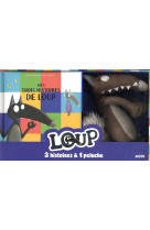 Coffret loup recueil + peluche nue