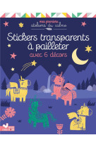 Paillettes en planches licornes-stickers transparents a pailleter -