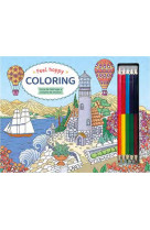 Feel happy coloring - livre de coloriage & crayons de couleur