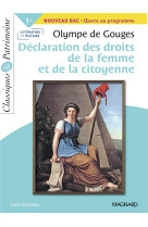 La déclaration des droits de la femme et de la citoyenne - bac français 1re 2023 - classiques et patrimoine