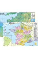 France 1/2.200.000  carte administrative et physique (sans barres alu, 67 * 47 cm)