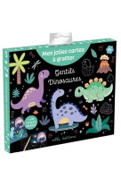 Gentils dinosaures - mes jolies cartes a gratter - pochette avec 8 cartes a gratter