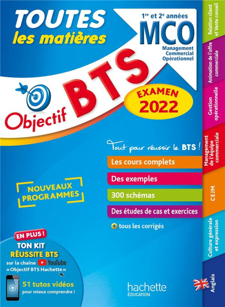 OBJECTIF BTS MCO (1RE ET 2E ANNEES) - TOUTES LES MATIERES, EXAMEN 2022 - BONNEFOUS/GERONIMI - HACHETTE