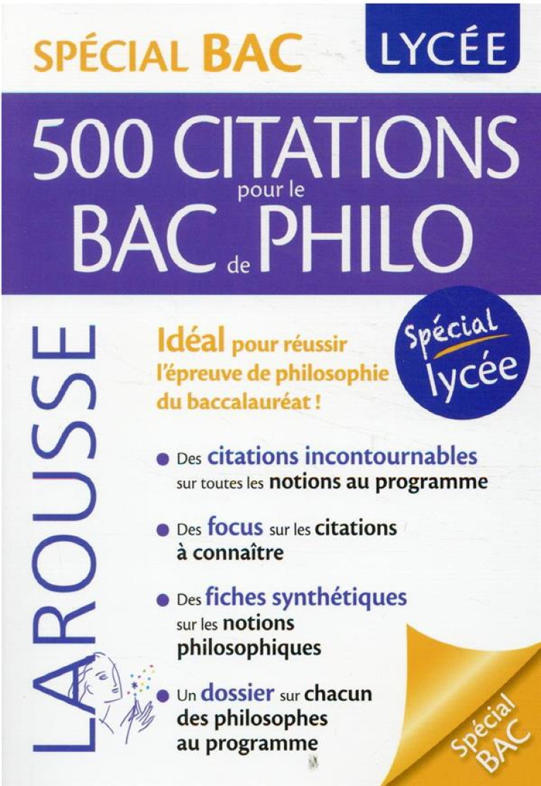 500 CITATIONS POUR LE BAC DE PHILO - COLLECTIF - LAROUSSE