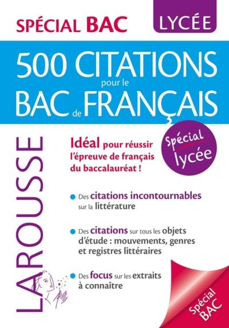 500 CITATIONS POUR LE BAC DE FRAN?AIS - COLLECTIF - LAROUSSE