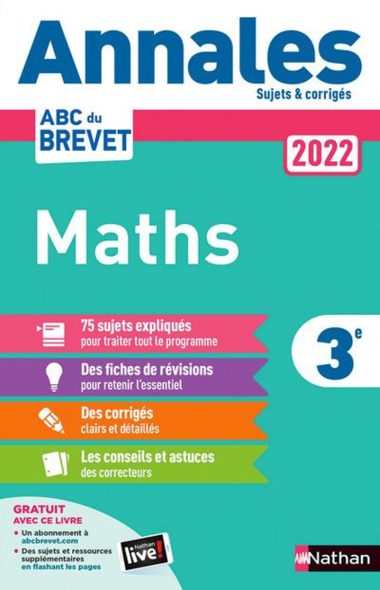 ANNALES BREVET 2022 MATHS - CORRIGE - FEUGERE/MORA - CLE INTERNAT