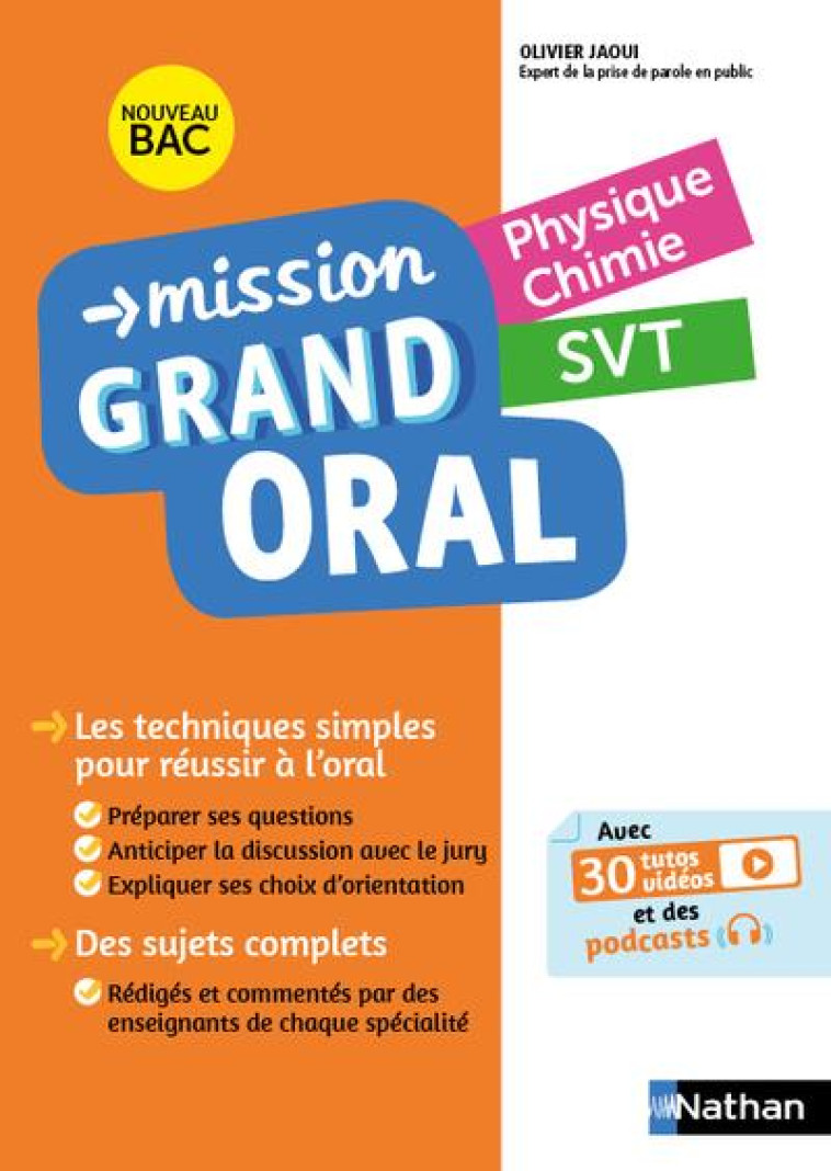 MISSION GRAND ORAL -PHYSIQUE CHIMIE - SVT - COLLECTIF - CLE INTERNAT