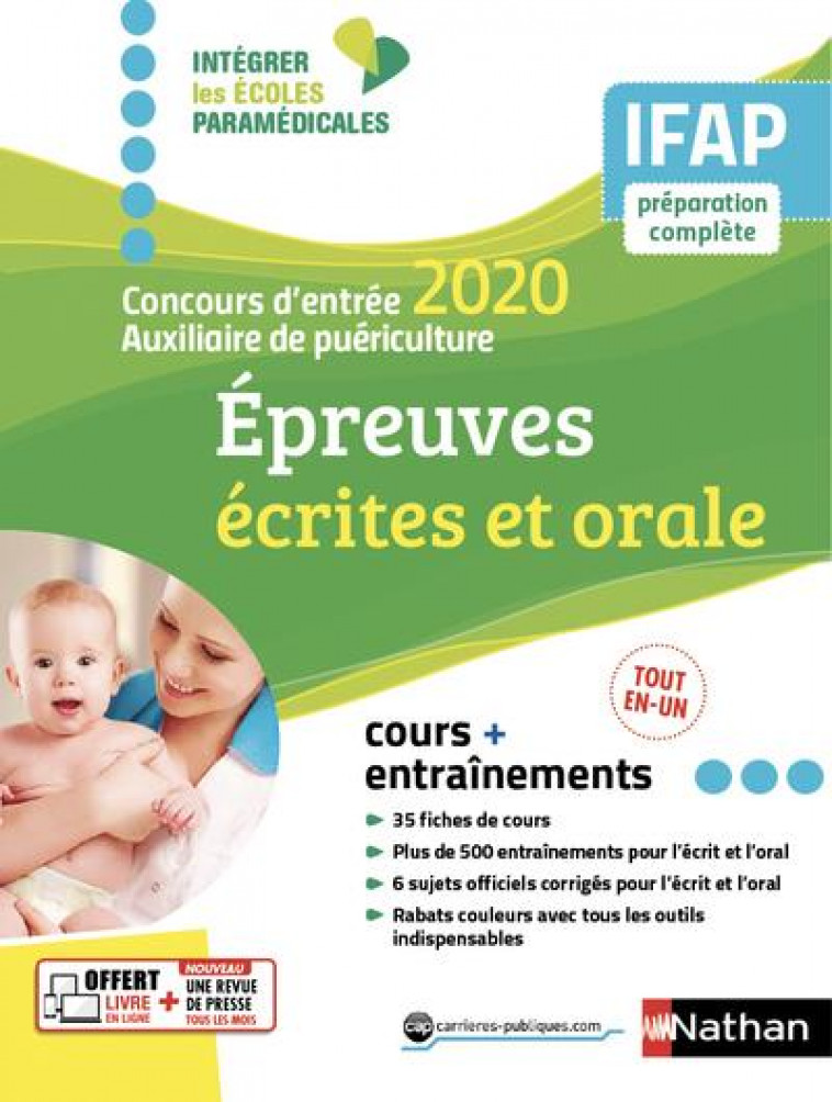 CONCOURS ENTREE AUXILIAIRE PUERICULTURE 2020 - IFAP - EPREUVES ECRITES ET ORALE - (IEPM) - 2019 - COLLECTIF - CLE INTERNAT