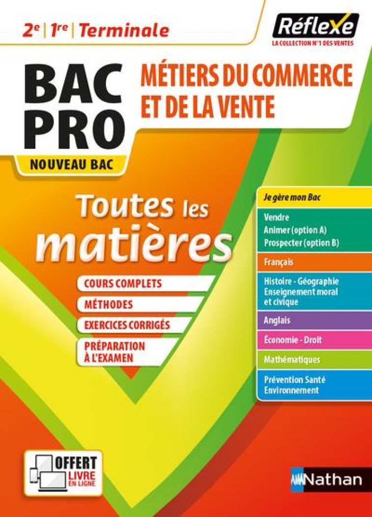 TOUTES LES MATIERES BAC PRO METIERS DU COMMERCE - REFLEXE N  6 - 2021 - COLLECTIF - CLE INTERNAT