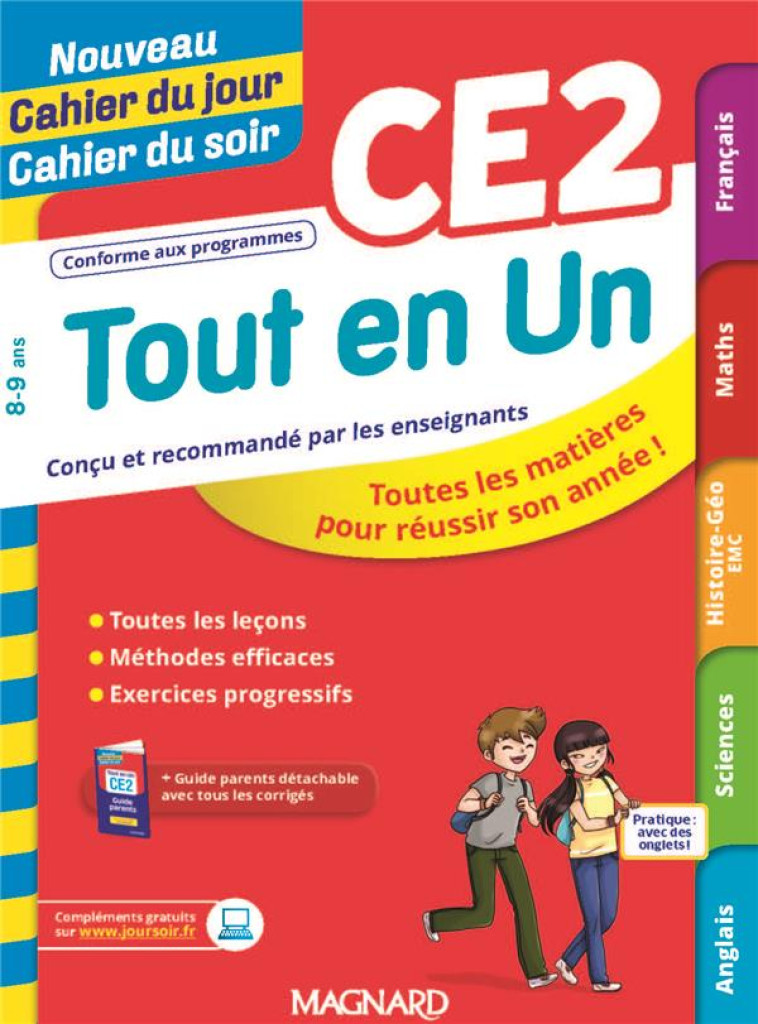 NOUVEAU CAHIER DU JOUR / CAHIER DU SOIR TOUT EN UN CE2 - TEVERT/BARRAUT - MAGNARD