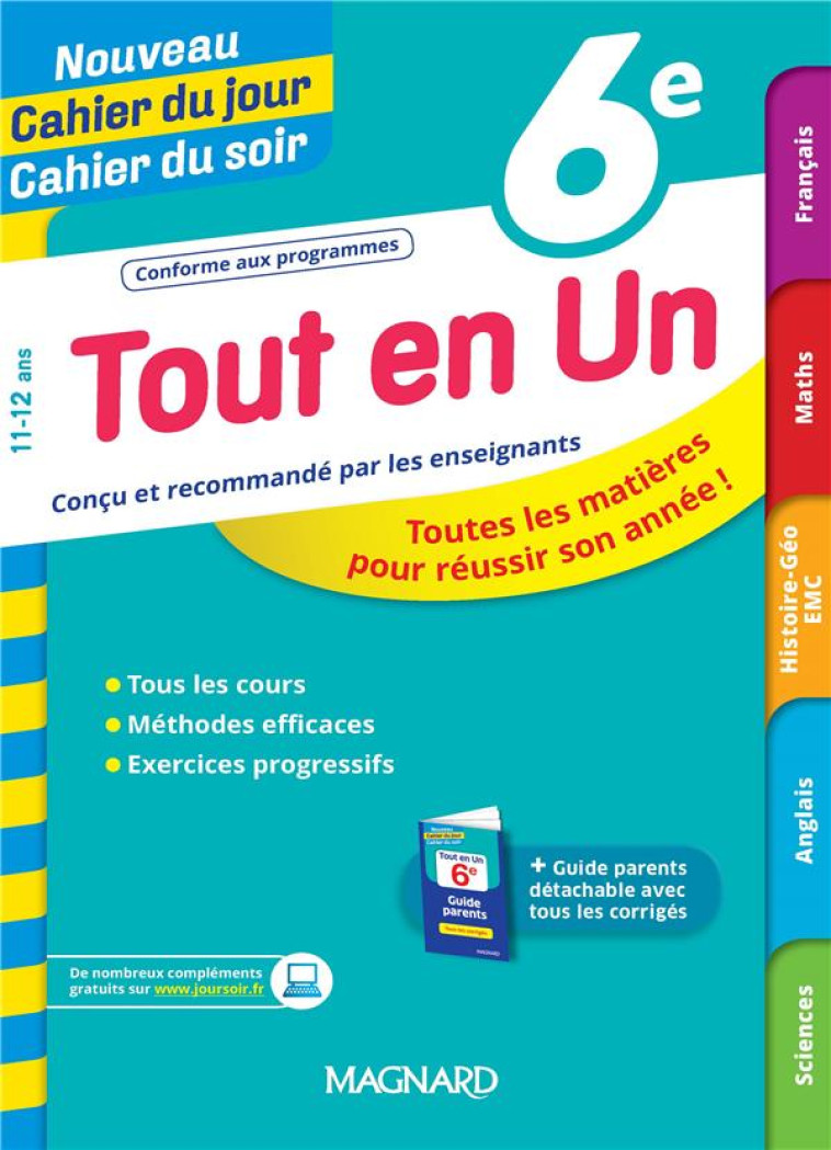 NOUVEAU CAHIER DU JOUR / CAHIER DU SOIR - TOUT EN UN 6E - RANDANNE/DABOVAL - MAGNARD