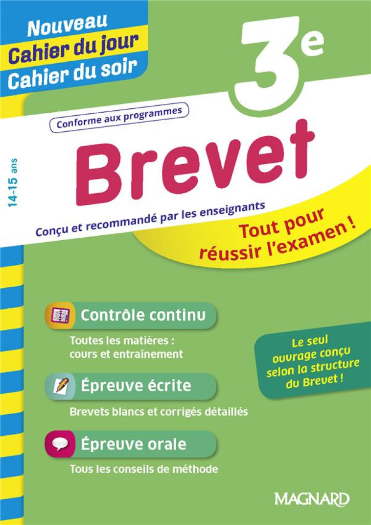 NOUVEAU CAHIER DU JOUR / CAHIER DU SOIR - BREVET 3E - RANDANNE/BENITAH - MAGNARD