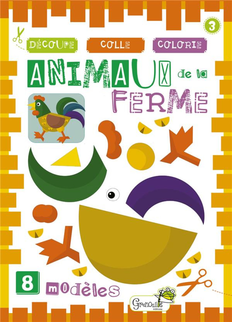 ANIMAUX DE LA FERME - BLOC DECOUPE - COLLECTIF - GRENOUILLE