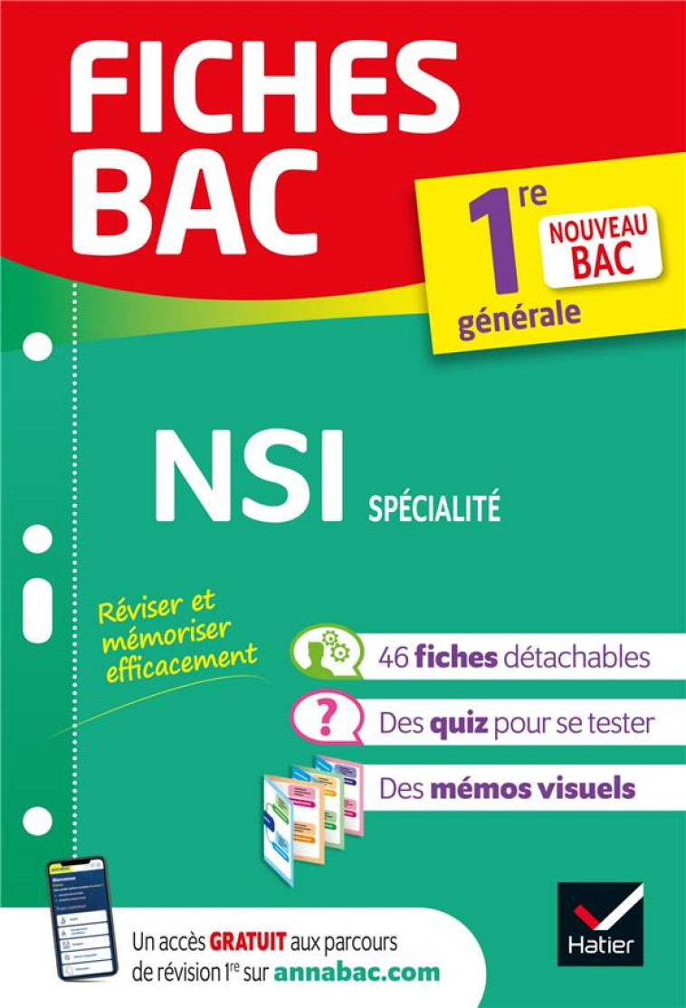 FICHES BAC NSI 1RE GENERALE (SPECIALITE) - PROGRAMME DE PREMIERE (2021-2022) - ADOBET/CONNAN/SIGNAC - HATIER SCOLAIRE