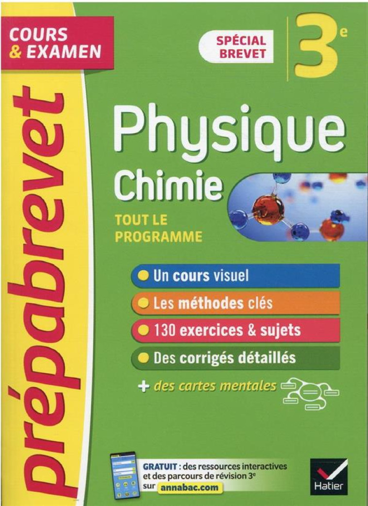 PREPABREVET PHYSIQUE-CHIMIE 3E BREVET 2022 - COURS, METHODES ET ENTRAINEMENT (BREVET 2022) - CARRASCO/CORMERAIS - HATIER SCOLAIRE