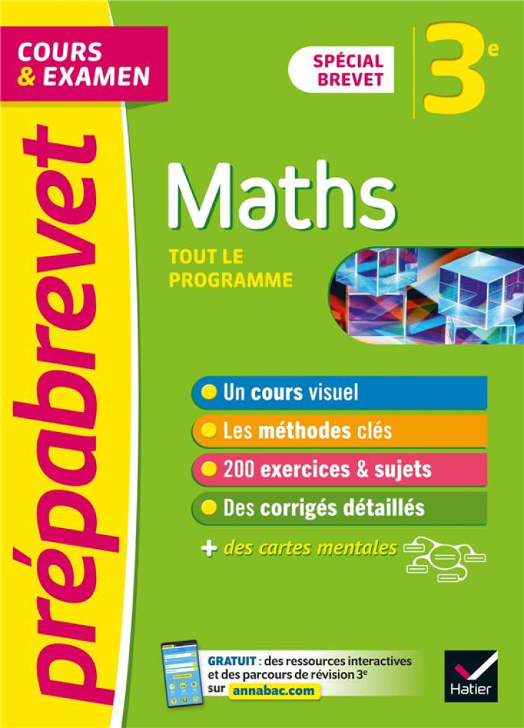 PREPABREVET MATHS 3E BREVET 2022 - COURS, METHODES ET ENTRAINEMENT (BREVET 2022) - BUREAU/MICHAUD - HATIER SCOLAIRE