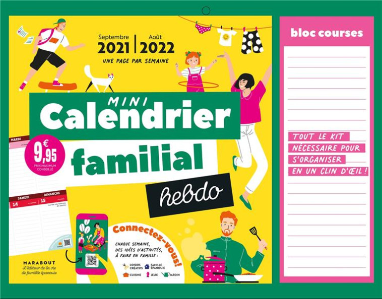 MINI CALENDRIER FAMILIAL HEBDO 2021-2022 - COLLECTIF - NC