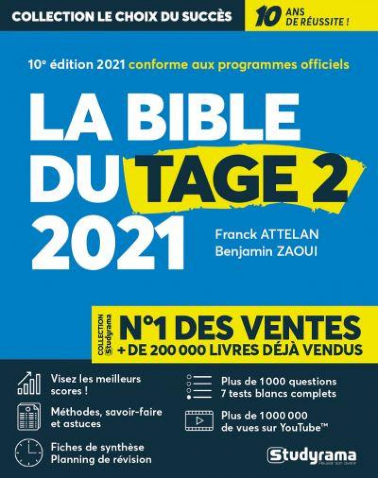 LA BIBLE DU TAGE 2 2021 - ATTELAN FRANCK - STUDYRAMA