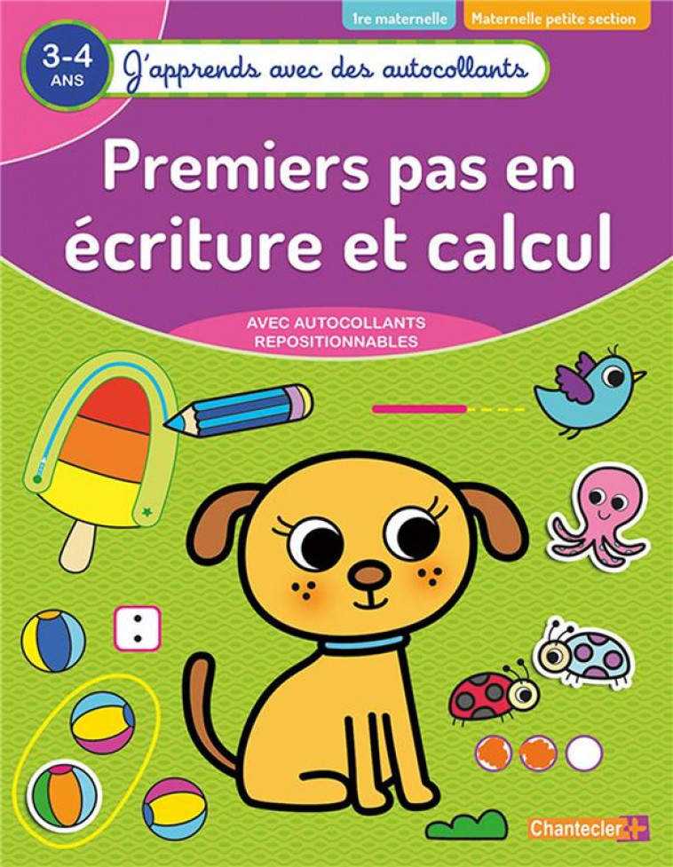 J-APPRENDS AVEC DES AUTOCOLLANTS - COMPTER ET ECRIRE (3-4 A.) - COLLECTIF - CHANTECLER