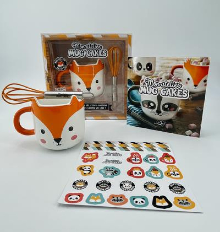 MON ATELIER MUG CAKE + STICKERS-RENARD - COLLECTIF - I2C