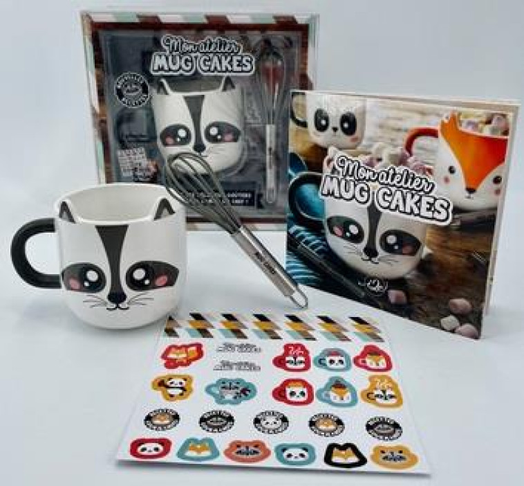 MON ATELIER MUG CAKE + STICKERS-RATON LAVEUR - COLLECTIF - I2C