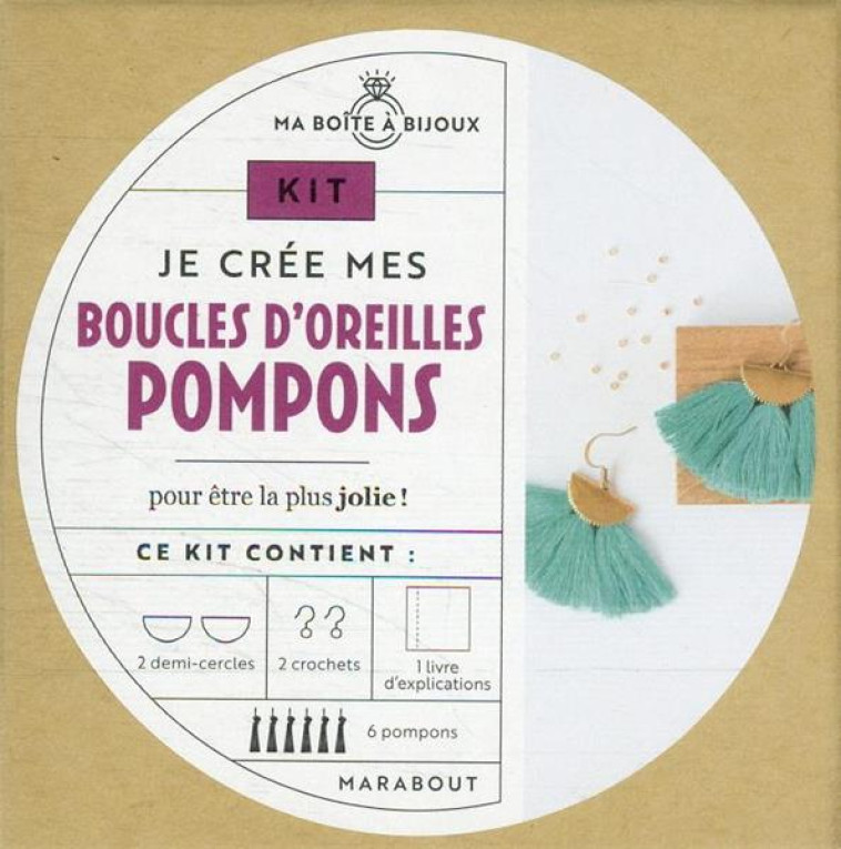 KIT BOUCLES D'OREILLES POMPOMS - XXX - MARABOUT