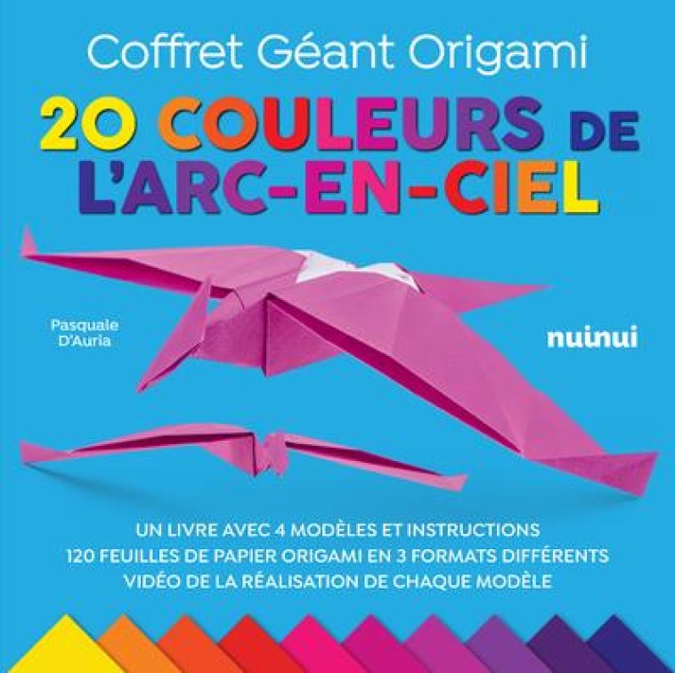 COFFRET GEANT ORIGAMI - 20 COULEURS DE L'ARC-EN-CIEL - AURIA/CANOVA - NUINUI