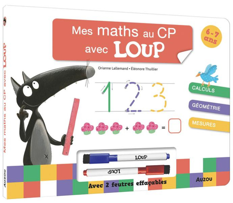 MES MATHS AU CP AVEC LOUP - LIVRE-ARDOISE - LALLEMAND/THUILLIER - PHILIPPE AUZOU