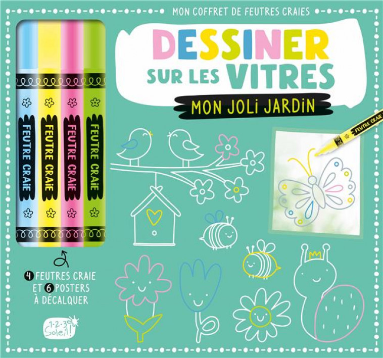 MON COFFRET DE FEUTRES CRAIE - DESSINER SUR LES VITRES - MON JOLI JARDIN - ATELIER CLORO - NC