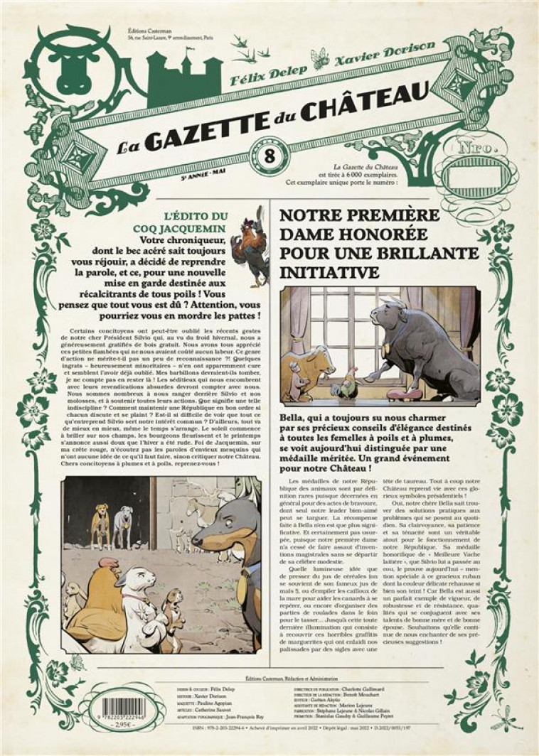 LE CHATEAU DES ANIMAUX T3 - GAZETTE 8 - DORISON/DELEP - CASTERMAN