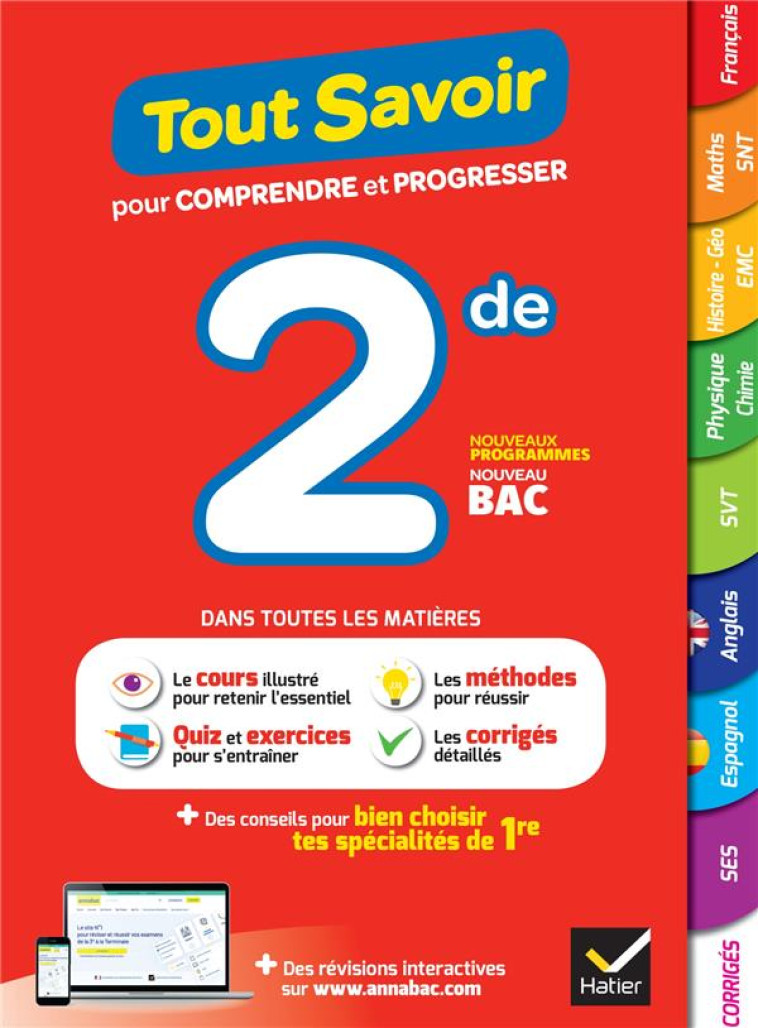 TOUT SAVOIR 2DE NOUVEAU PROGRAMME - POUR REVISER DANS TOUTES LES MATIERES - BERGERON/JEANMOUGIN - HATIER SCOLAIRE