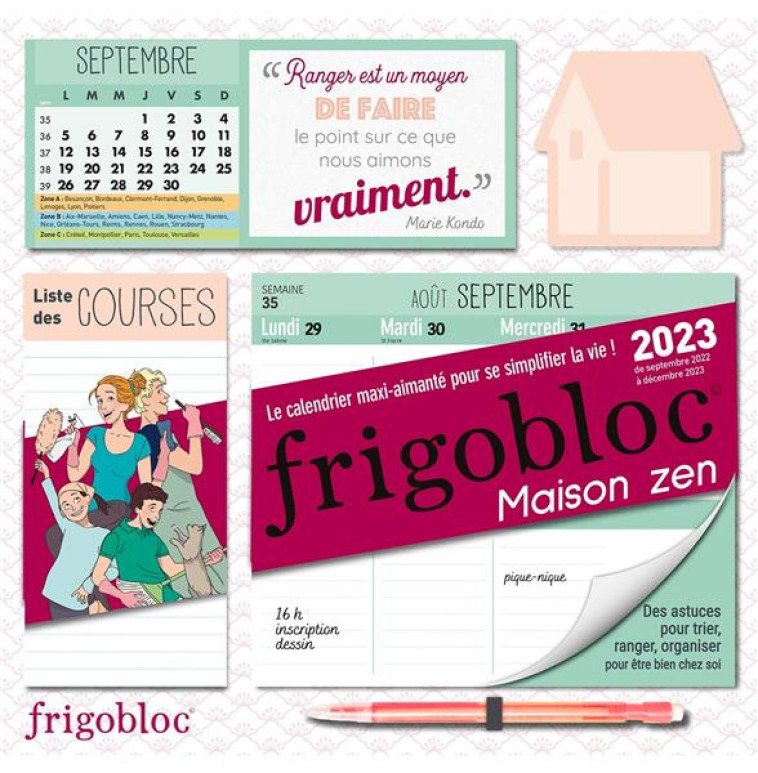 FRIGOBLOC HEBDOMADAIRE MAISON ZEN 2023 - 16 MOIS - (DE SEPT. 2022 A DEC. 2023) - XXX - NC