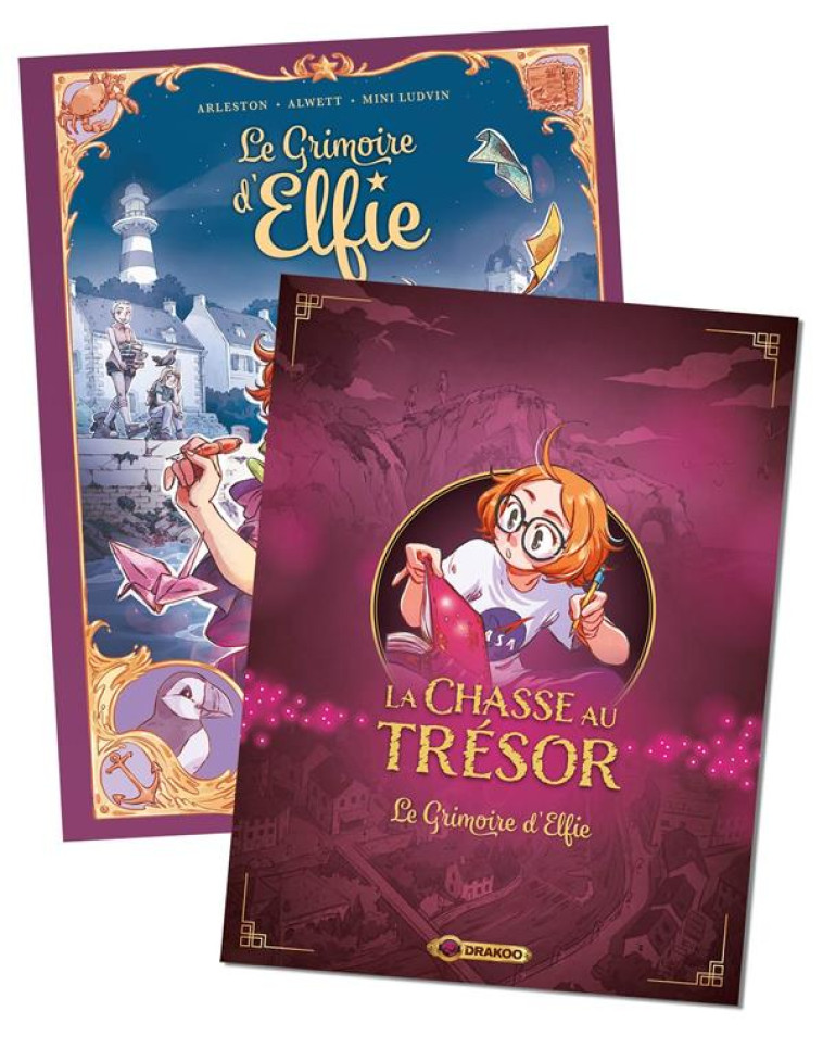 LE GRIMOIRE D'ELFIE - T01 - LE GRIMOIRE D'ELFIE - VOL. 01 + CHASSE AU TRESOR - L'ILE PRESQUE - ARLESTON/ALWETT - DRAKOO