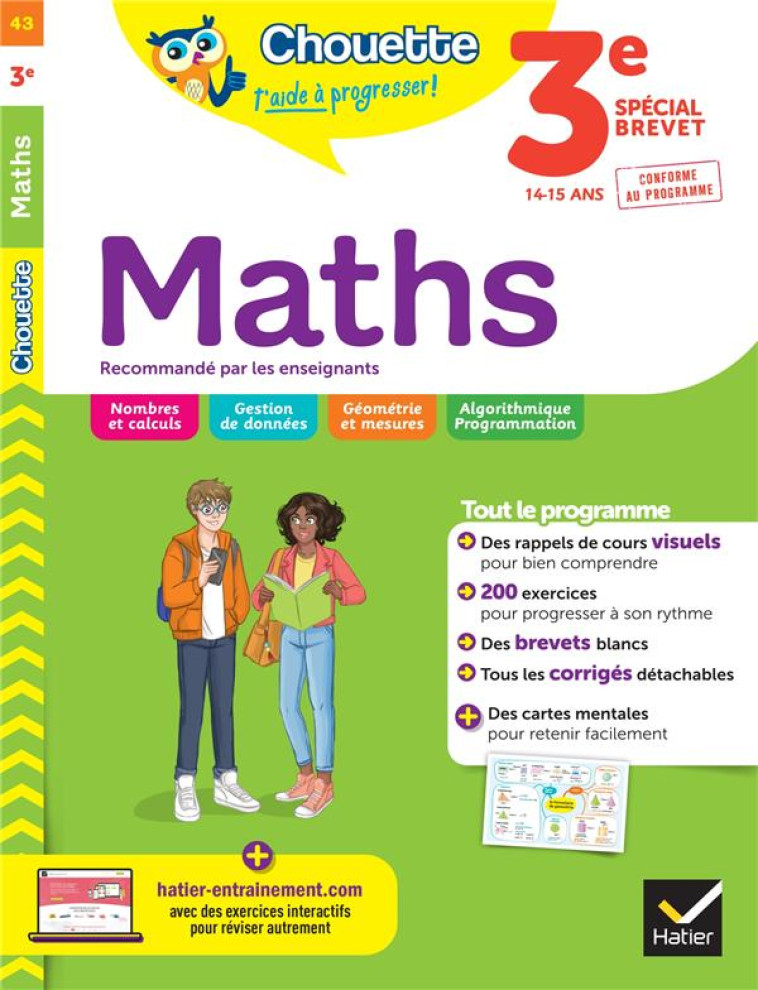 MATHS 3E - CAHIER DE REVISION ET D'ENTRAINEMENT - BONNEFOND/DAVIAUD - HATIER SCOLAIRE