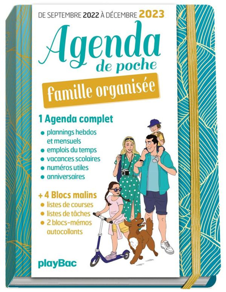 AGENDA DE POCHE DE LA FAMILLE ORGANISEE 2023 - BLEU (DE SEPT 2022 A DECEMBRE 2023) - S'ORGANISER N'A - XXX - NC