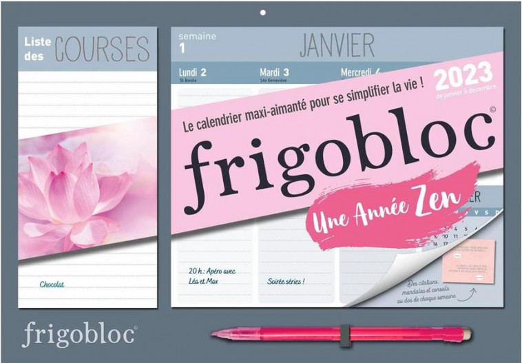 MINI FRIGOBLOC HEBDOMADAIRE 2023 SPECIAL ZEN (DE JANV. A DEC. 2023) - CALENDRIER D'ORGANISATION FAMI - XXX - NC