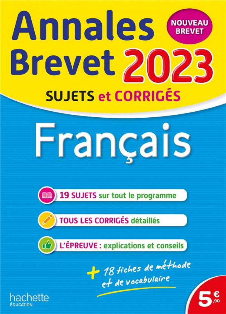 ANNALES BREVET 2023 - FRANCAIS - REAUTE/LASKAR - HACHETTE