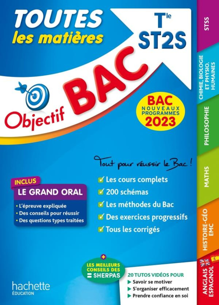 OBJECTIF BAC 2023 - TERM ST2S TOUTES LES MATIERES - MENARD/GARNIER/PROST - HACHETTE