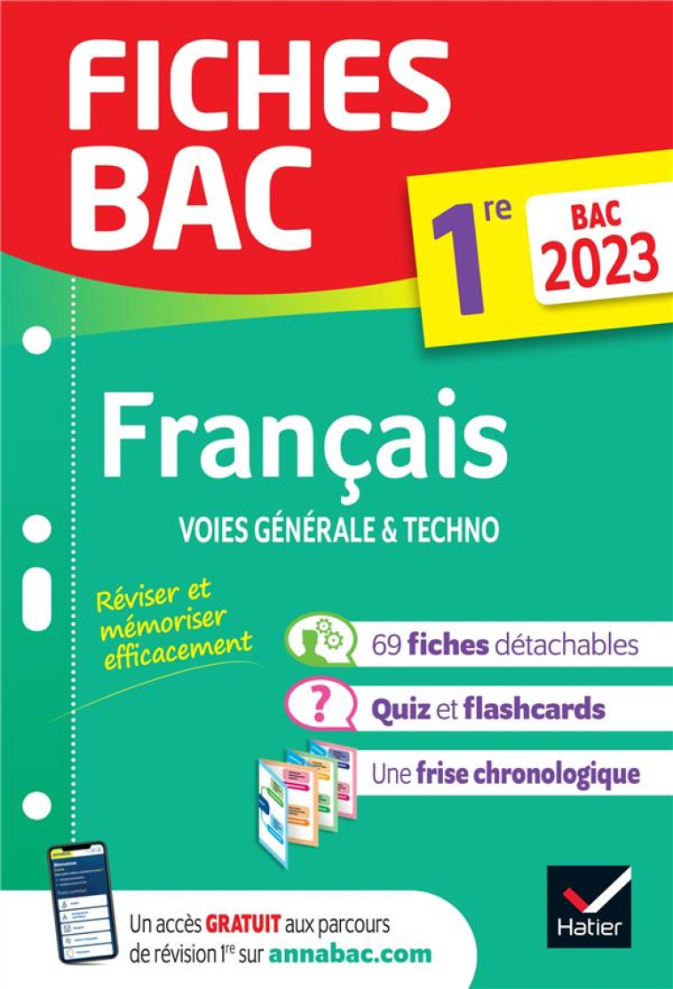 FICHES BAC FRANCAIS 1RE GENERALE & TECHNO BAC 2023 - NOUVEAU PROGRAMME DE PREMIERE - BERNARD/MARECHAL - HATIER SCOLAIRE