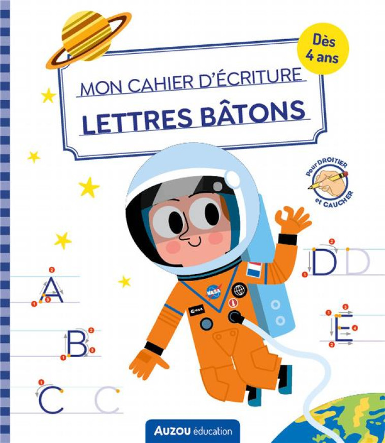 MON CAHIER D'ECRITURE - LETTRES BATONS - ESPACE - MORIZE PATRICK - PHILIPPE AUZOU