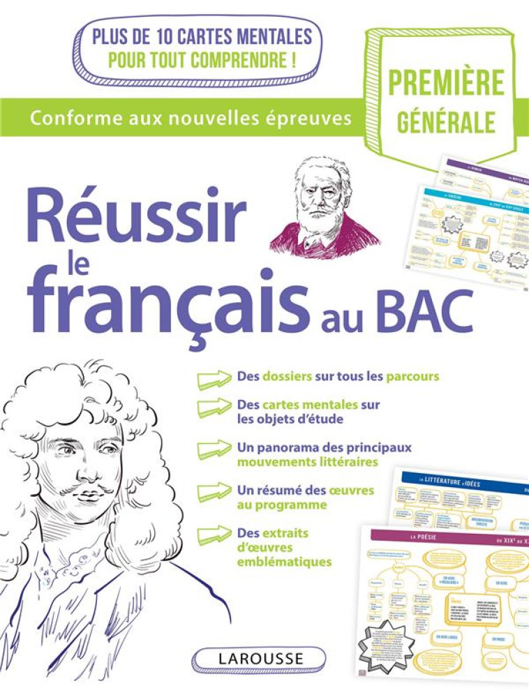 REUSSIR LE FRANCAIS AU BAC, AVEC DES CARTES MENTALES - COLLECTIF - LAROUSSE