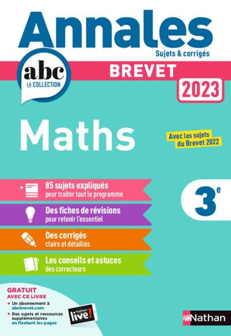 ANNALES BREVET 2023 MATHS - CORRIGE - FEUGERE/MORA - CLE INTERNAT