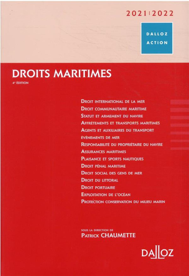 DROITS MARITIMES 2020/2021 - 4E ED. - BOILLET/CHAUMETTE - DALLOZ