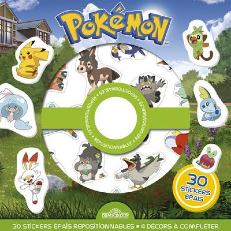 POKEMON - POCHETTE DE STICKERS REPOSITIONNABLES CHERCHE-ET-TROUVE ET JEUX ! - THE POKEMON COMPANY - NC