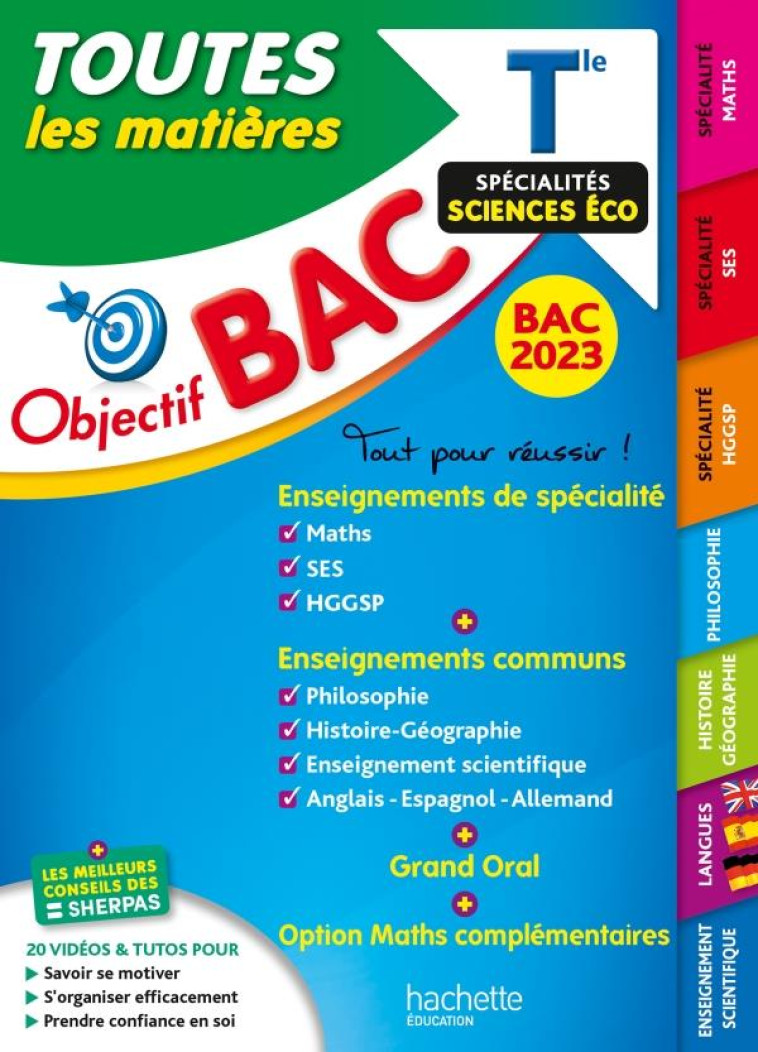 OBJECTIF BAC 2023 - TERM SPECIALITES SCIENCES ECO TOUTES LES MATIERES - BLIN/ZARDET/CHAMAND - HACHETTE