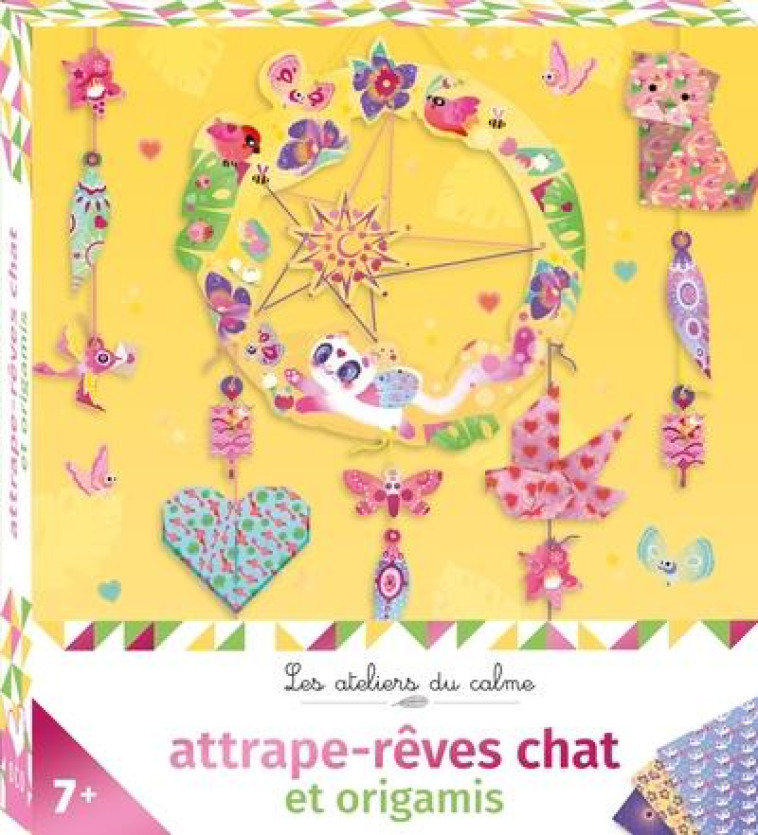 ATTRAPE-REVES CHAT ET ORIGAMIS - MINI-BOITE AVEC ACCESSOIRES - BOISSON MARIE-ROSE - NC