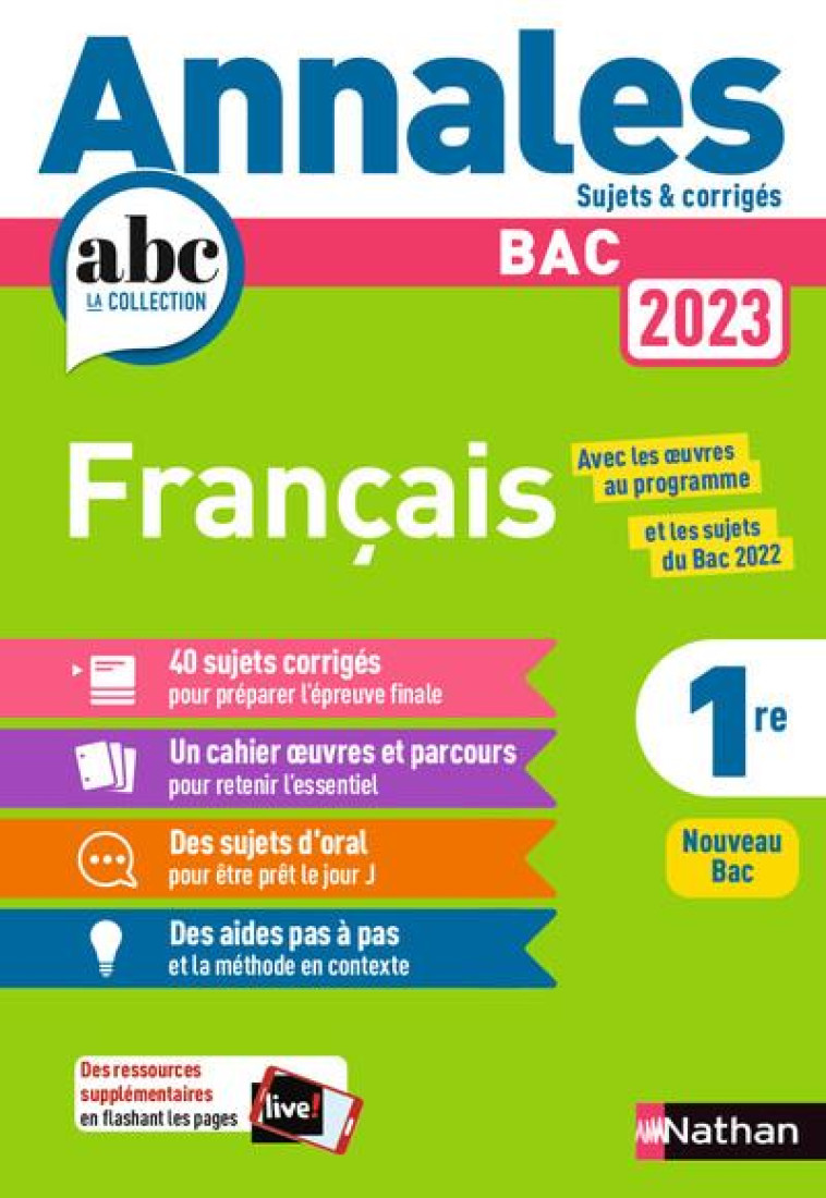 ANNALES BAC 2023- FRANCAIS - CASSOU-NOGUES/FRADET - CLE INTERNAT