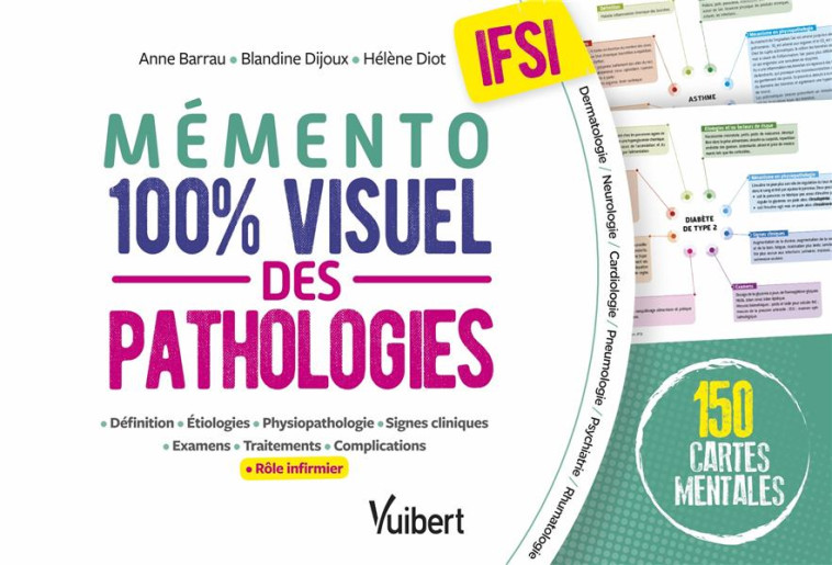 LE MEMENTO 100% VISUEL DES PATHOLOGIES EN IFSI - 150 FICHES COLOREES POUR MEMORISER FACILEMENT LES P - BARRAU/DIOT/DIJOUX - VUIBERT