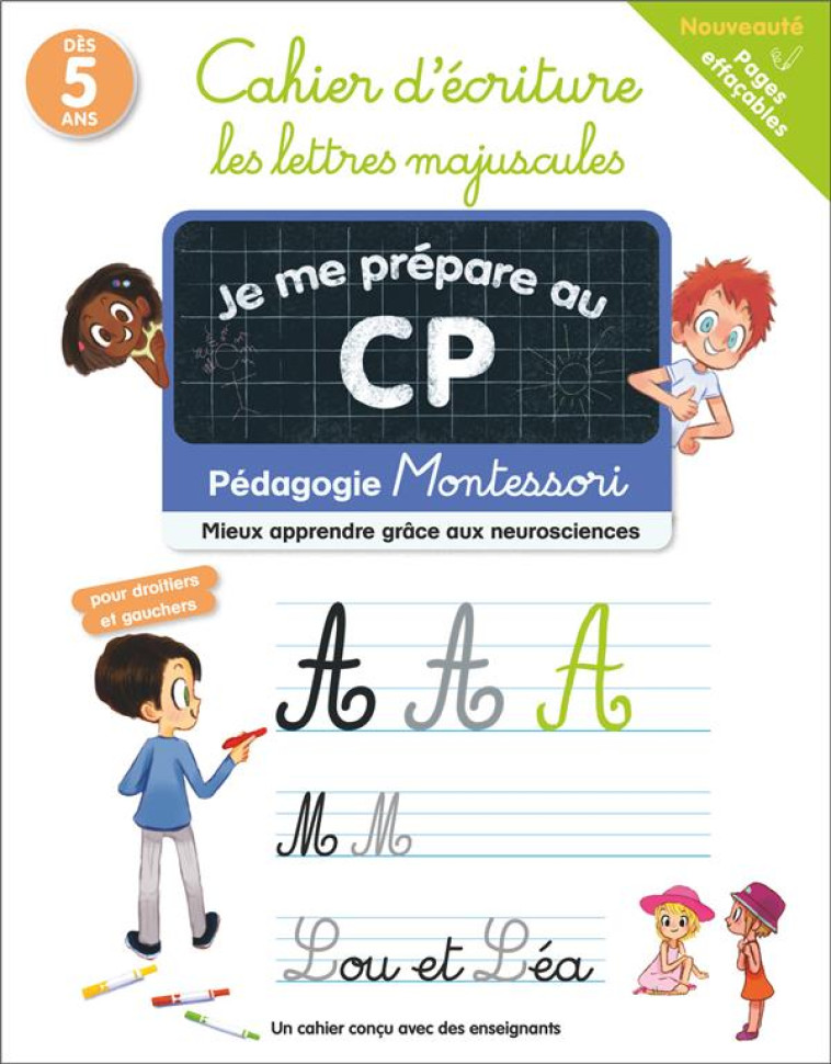 JE ME PREPARE AU CP - CAHIER D'ECRITURE LES LETTRES MAJUSCULES (PAGES EFFACABLES) - PEDAGOGIE MONTES - RISTORD/COLLECTIF - FLAMMARION